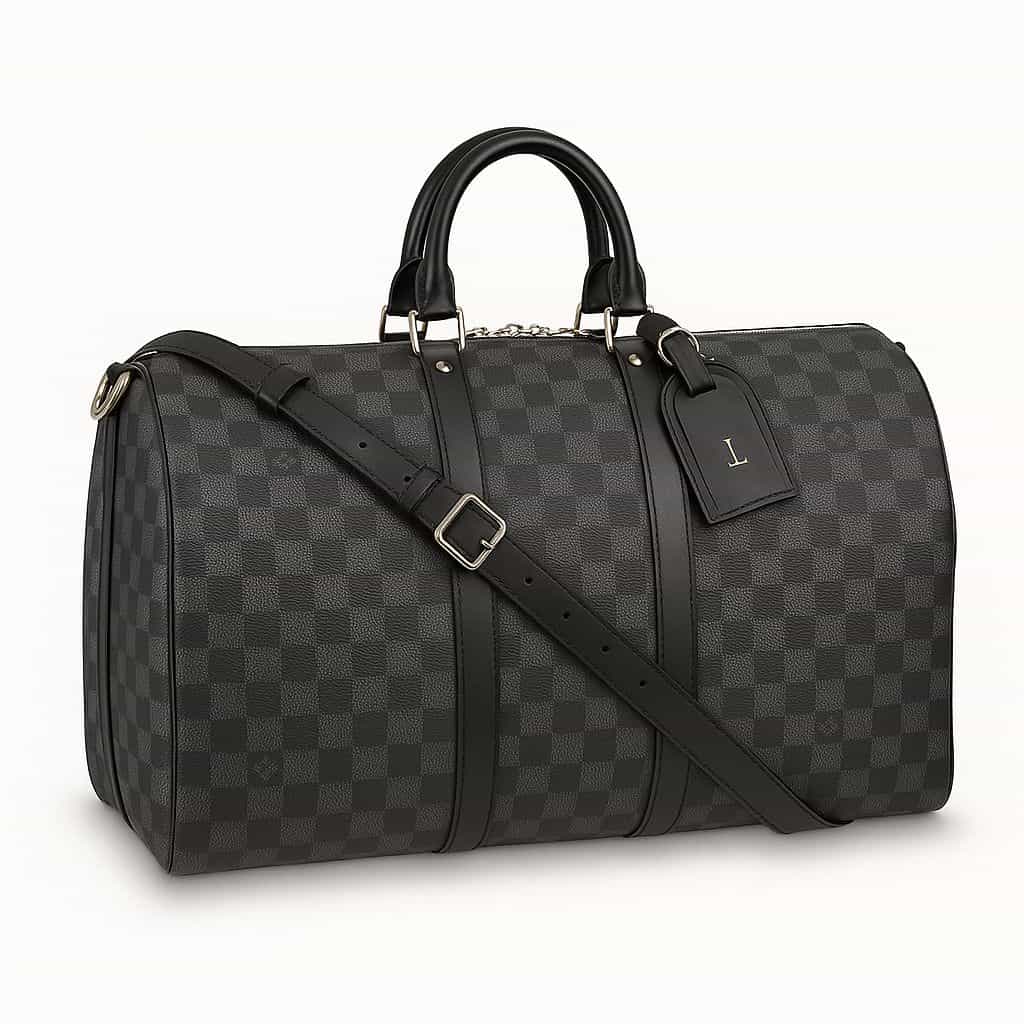 Bolso Louis Vuitton Keepall 45 Bndouliere Damier Graphite Travel Bag Black