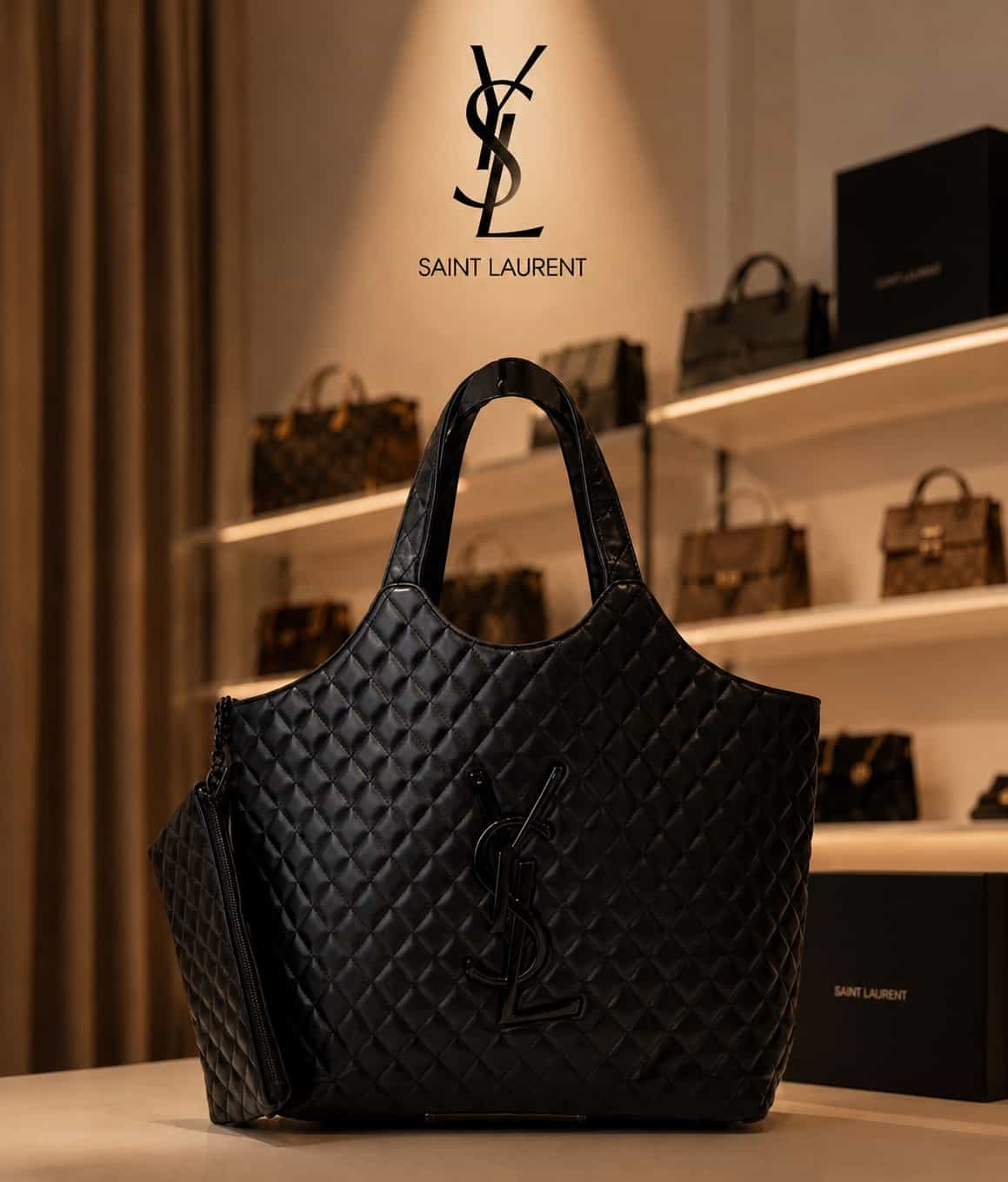 TOTE BAG SAINT LAUREN TOTAL BLACK
