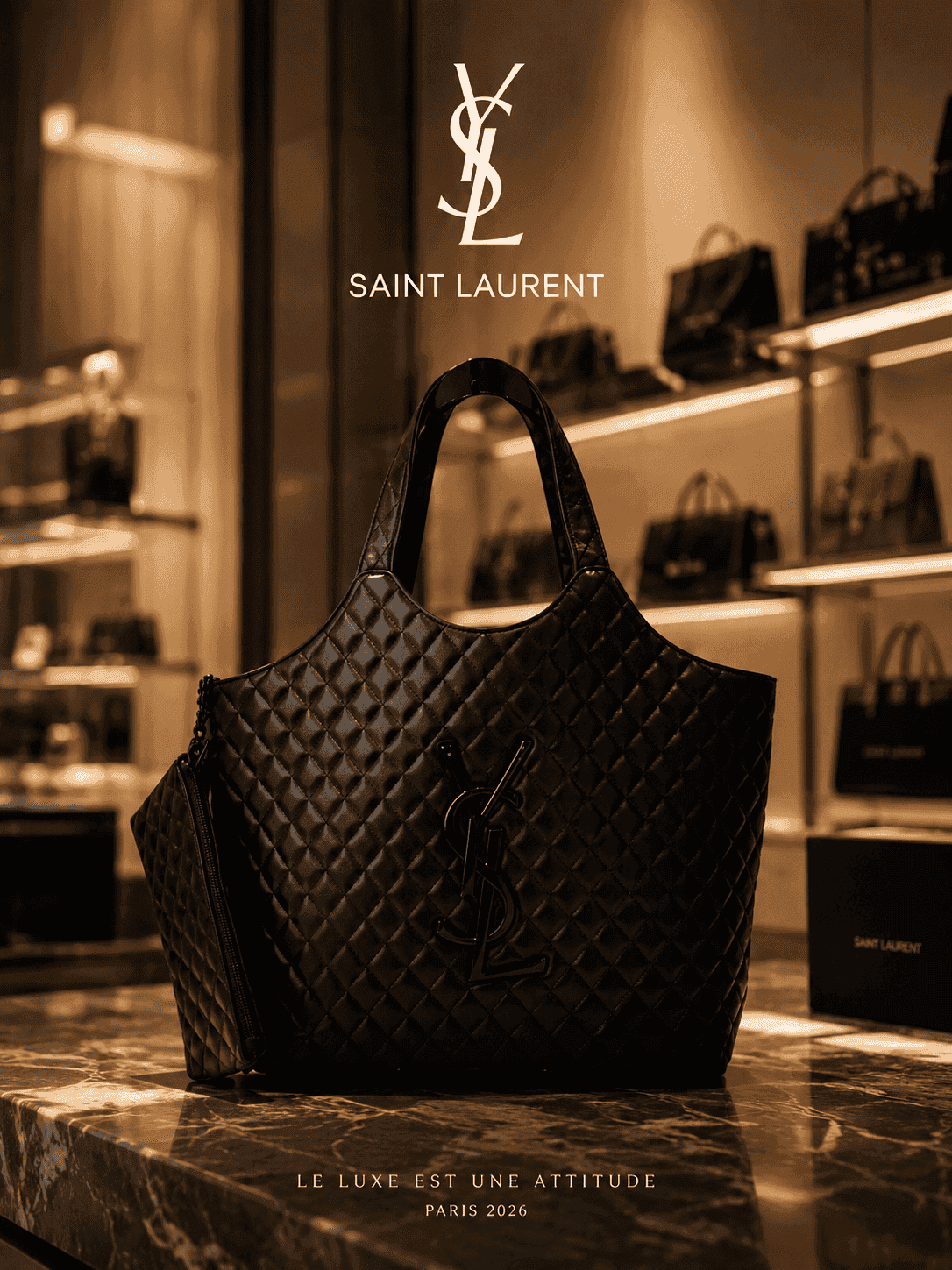 TOTE BAG SAINT LAURENT TOTAL BLACK